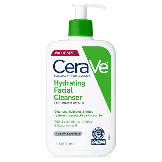 CeraVe, Hydrating Facial Cleanser - Limpiador facial hidratante para piel normal a seca