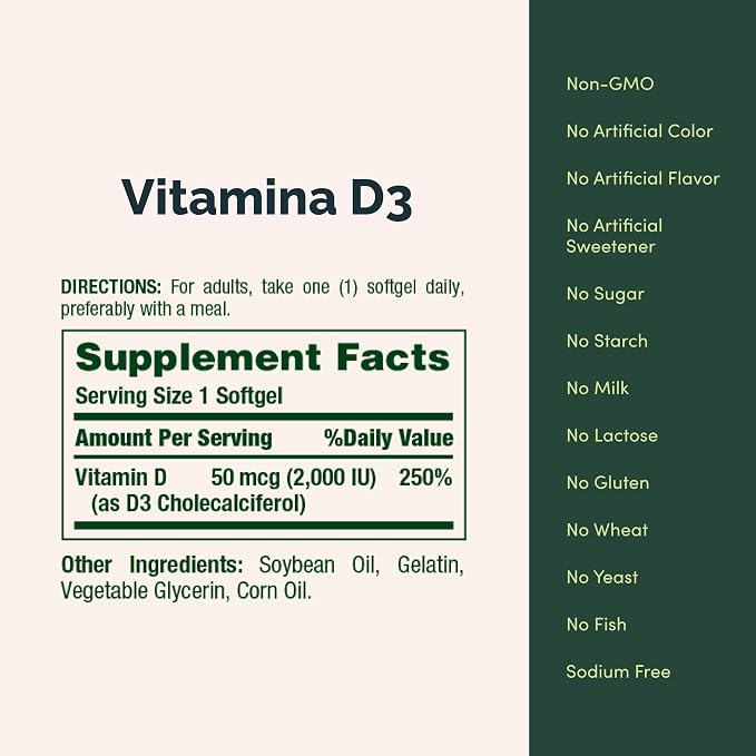 Nature's Bounty Vitamina D3 - 350 cápsulas blandas
