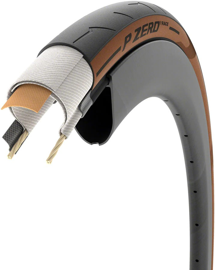 Llanta Pirelli P ZERO Race - 700 x 26, Clincher, Folding, Classic Tan