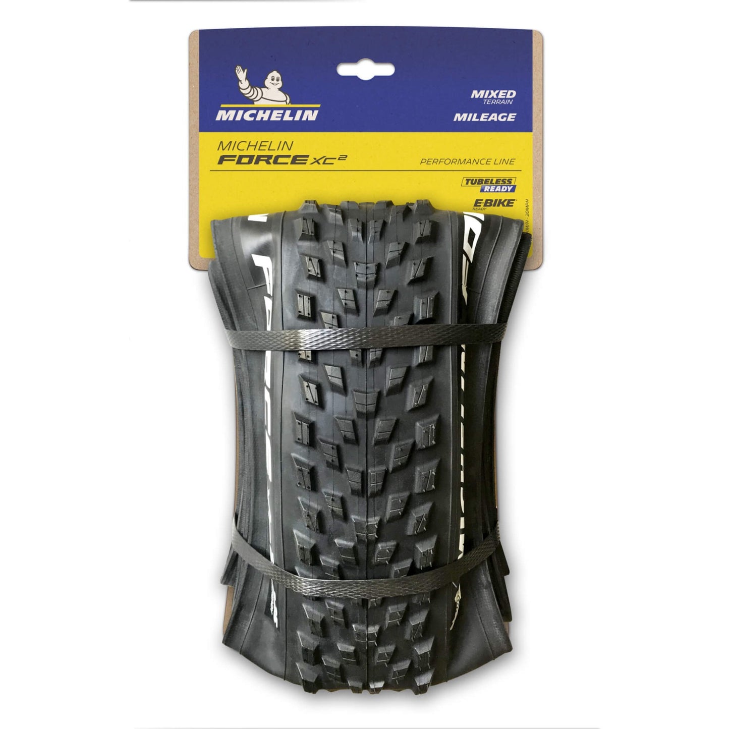 Llanta Michelin Force XC2 - 29 x 2.25, Tubeless, Folding, Black, Performance Line, GUM-X, HD Protection, E-Bike