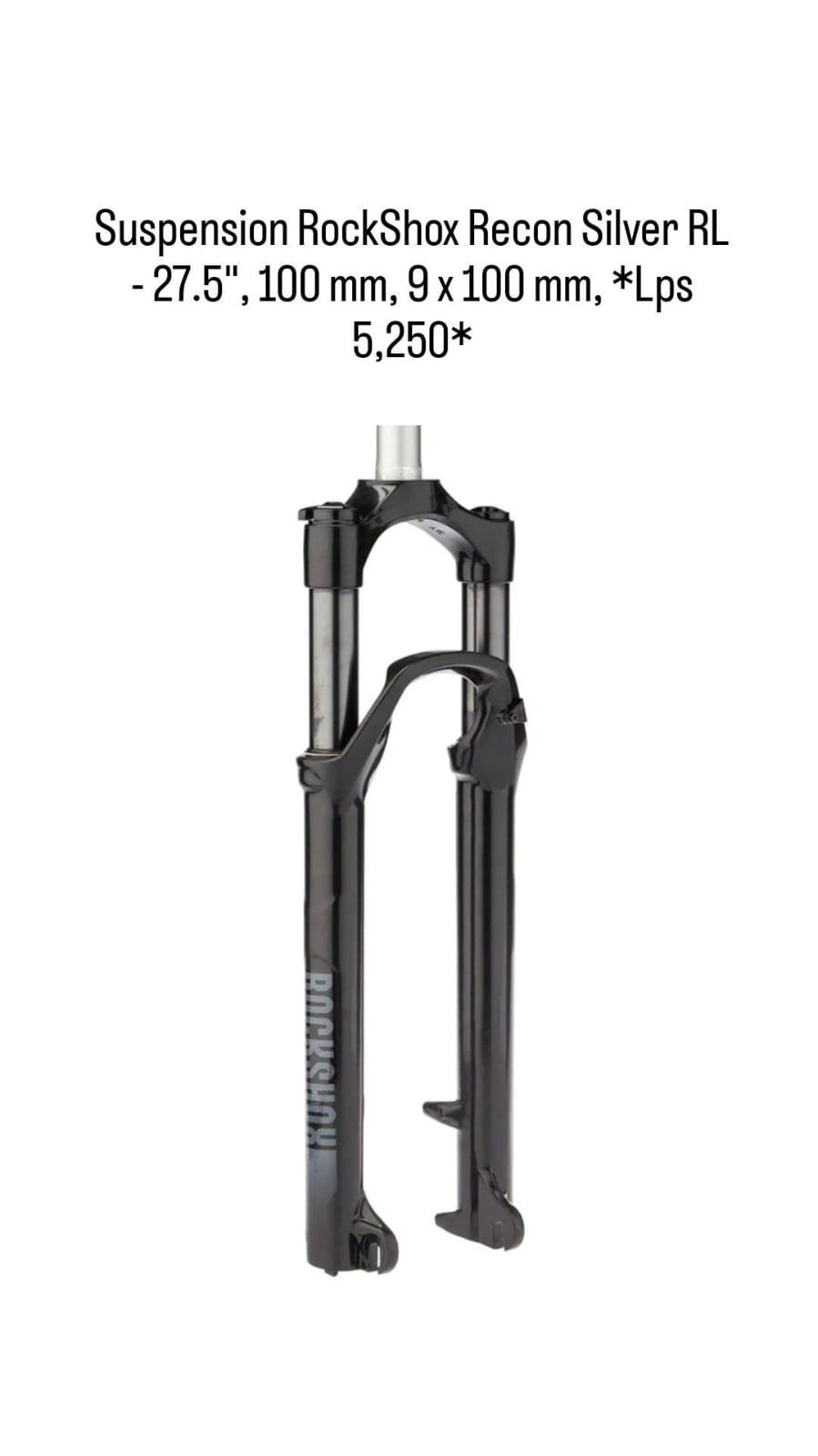 Suspension RockShox Recon Silver RL - 27.5", 100 mm, 9 x 100 mm