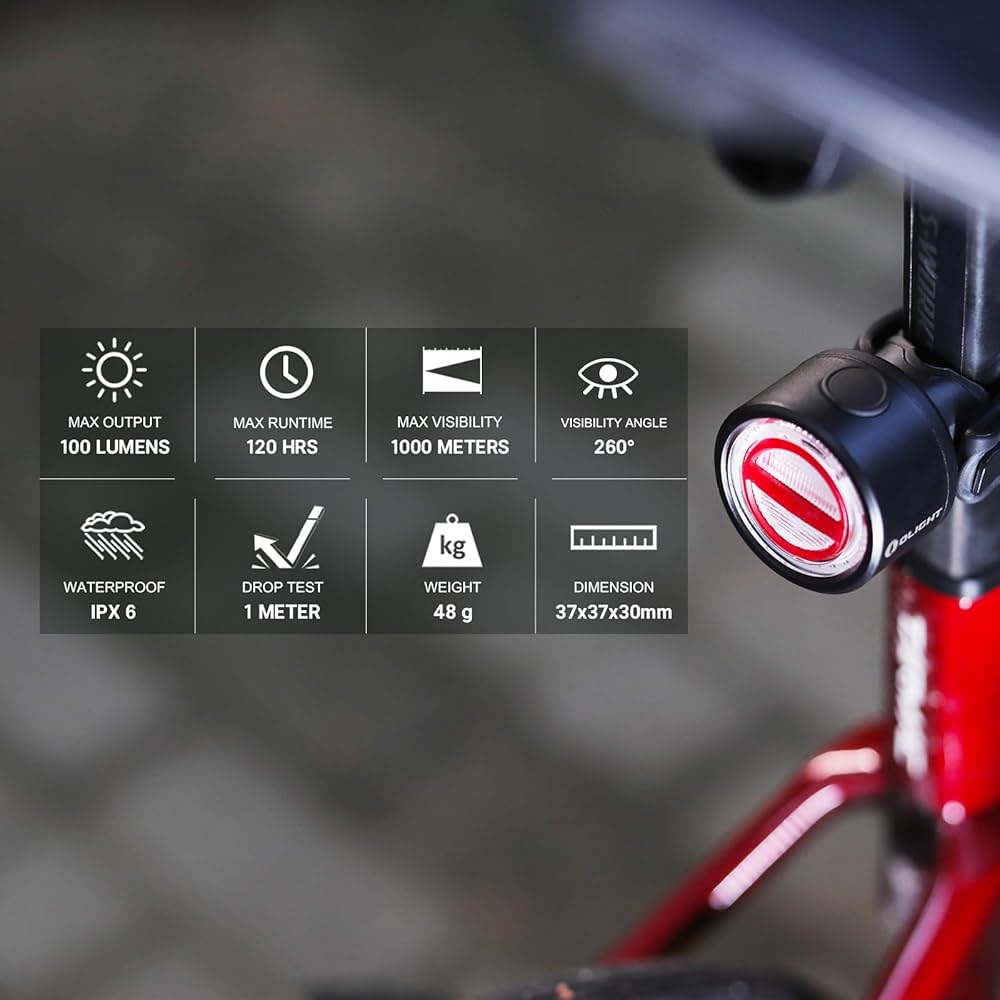 Luz trasera LED, Smart, Recargable, Olight BS100