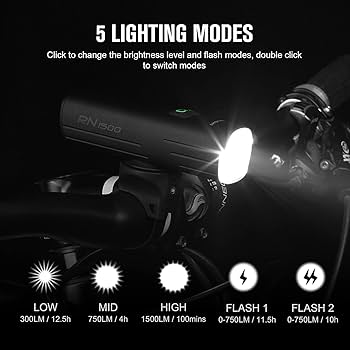 Luz delantera Olight RN 1500 , 1500 Lumemes, proteccion contra el agua IPX7