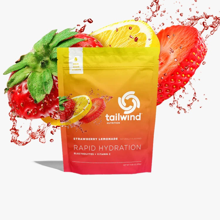 Electrolitos con vitamina C, Tailwind Nutrition Rapid Hydration Strawberry Lemonade - 25 Servicios