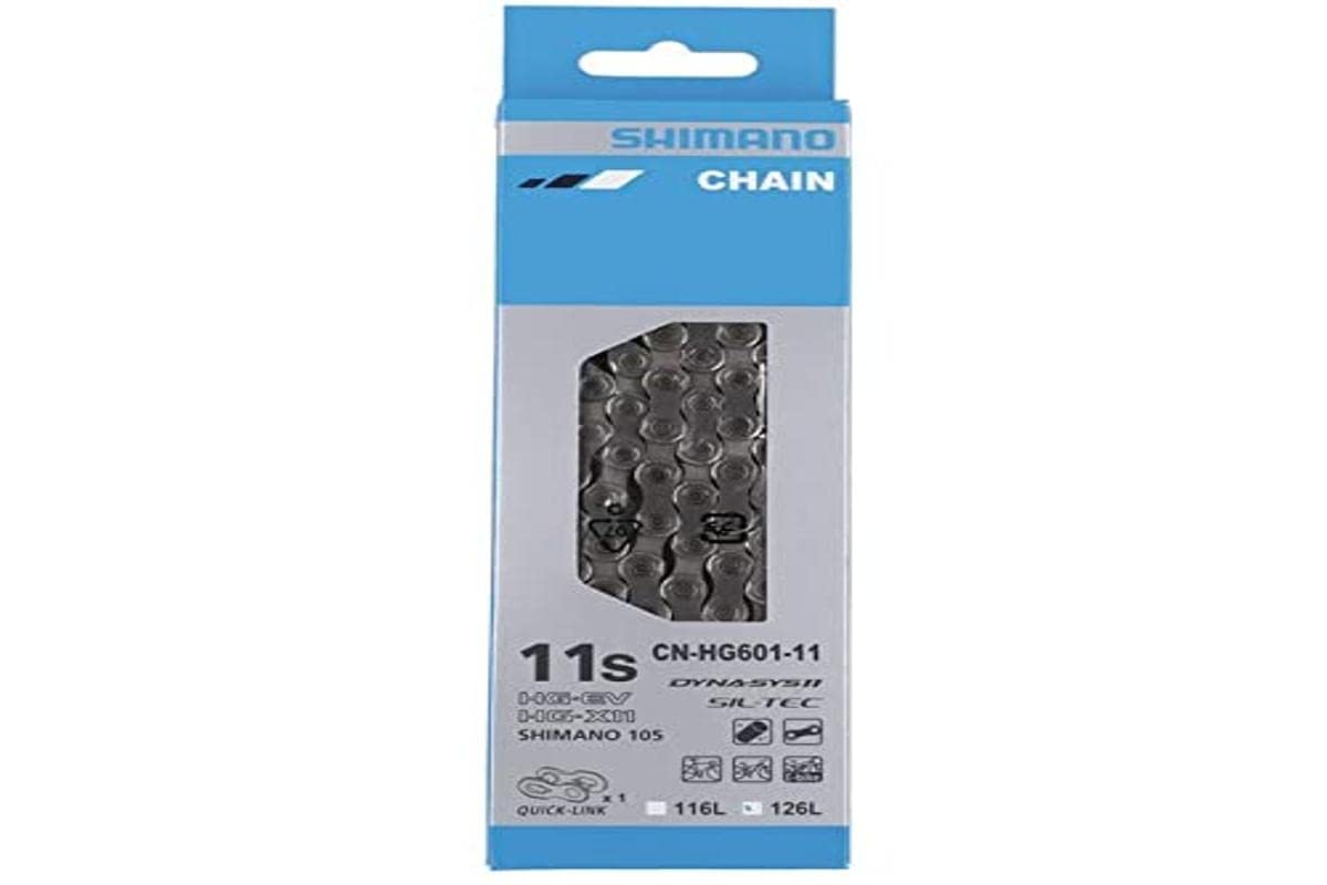 SHIMANO CN-HG601-11 Cadena de 11 velocidades - 126 eslabones con enlace rápido