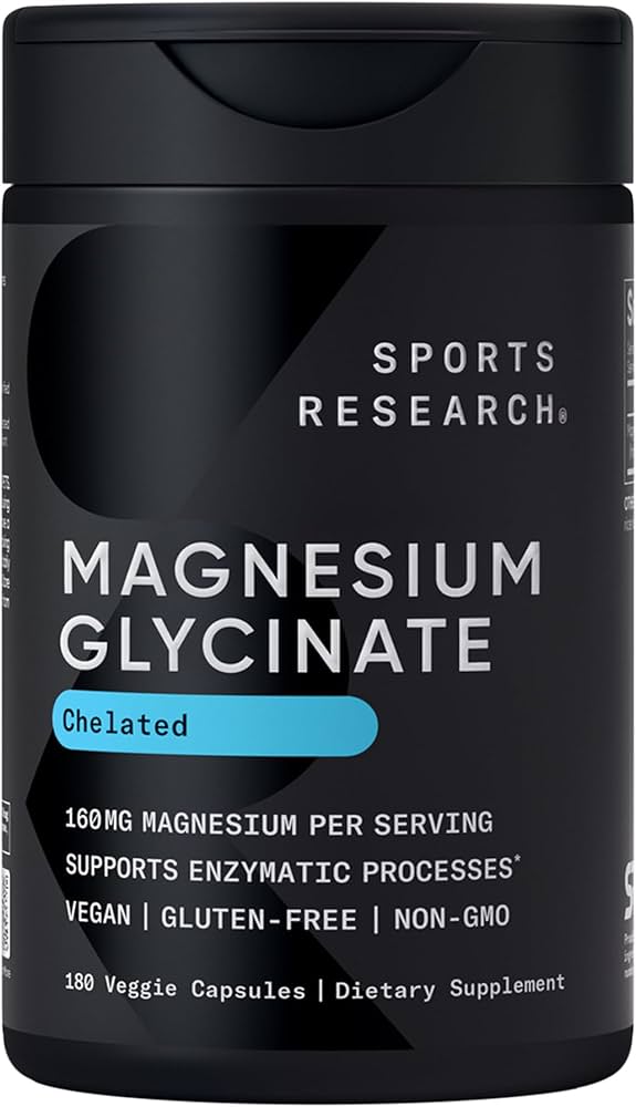 Sports Research® Glicinato de magnesio 180 soft gels
