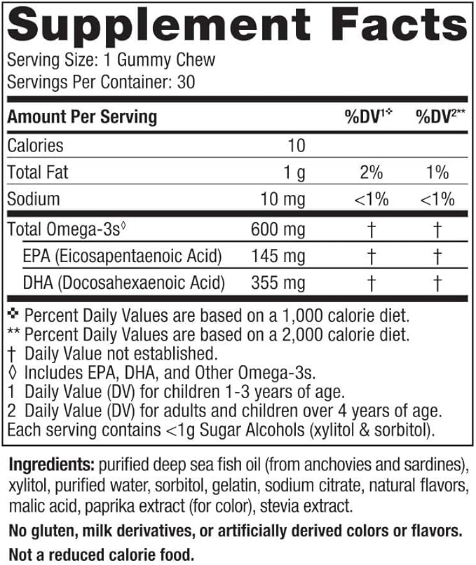 Nordic Naturals Zero Sugar - Gomitas masticables de DHA para niños