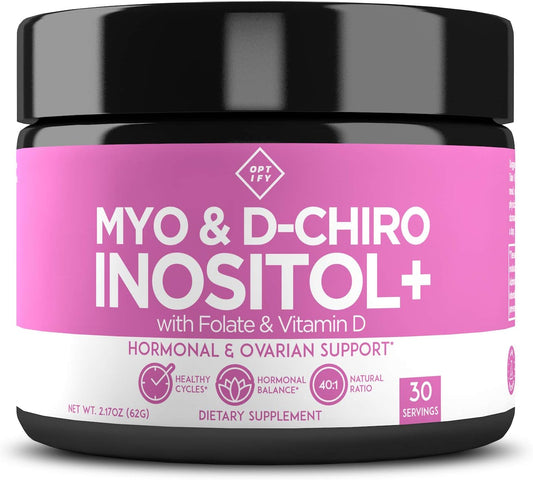 Suplemento de inositol premium – Myo-inositol y D-Chiro Inositol en polvo más folato y vitamina D