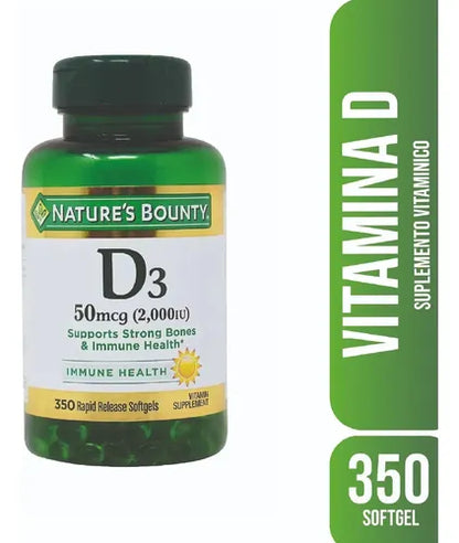 Nature's Bounty Vitamina D3 - 350 cápsulas blandas
