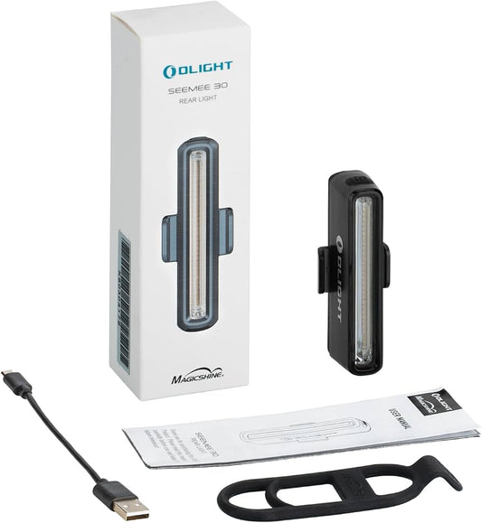 Luz trasera Olight Seemee 30 TL LED Recargable, 30 LUM, 800 m de visibilidad