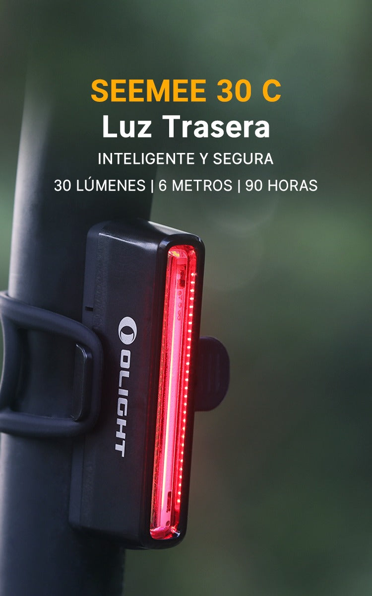 Luz trasera Olight Seemee 30 TL LED Recargable, 30 LUM, 800 m de visibilidad