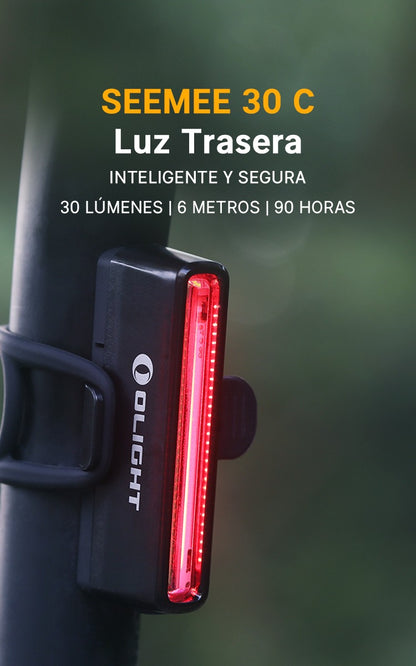 Luz trasera Olight Seemee 30 TL LED Recargable, 30 LUM, 800 m de visibilidad