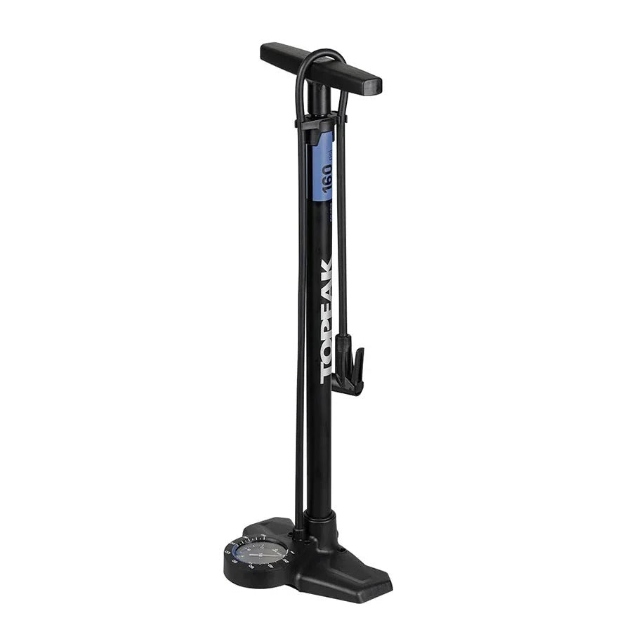 Bomba de piso Topeak Joeblow Roadie Ex  - 160 Psi /11 Bar, Smarthead, Black/Blue